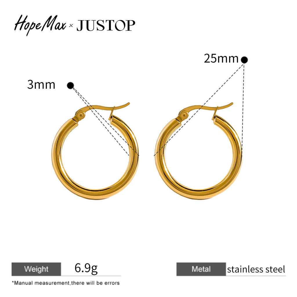 JUSTOP O-Ring Spiral Hoop Earrings - Alternate Style