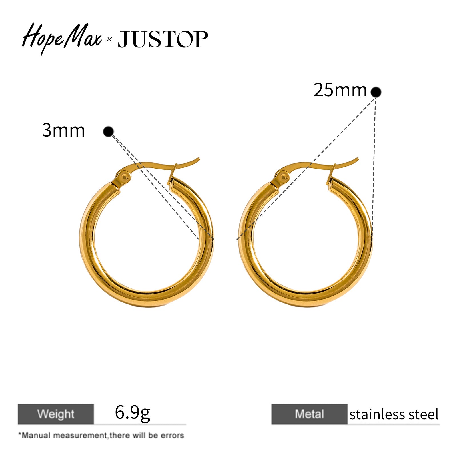 JUSTOP O-Ring Spiral Hoop Earrings - Alternate Style