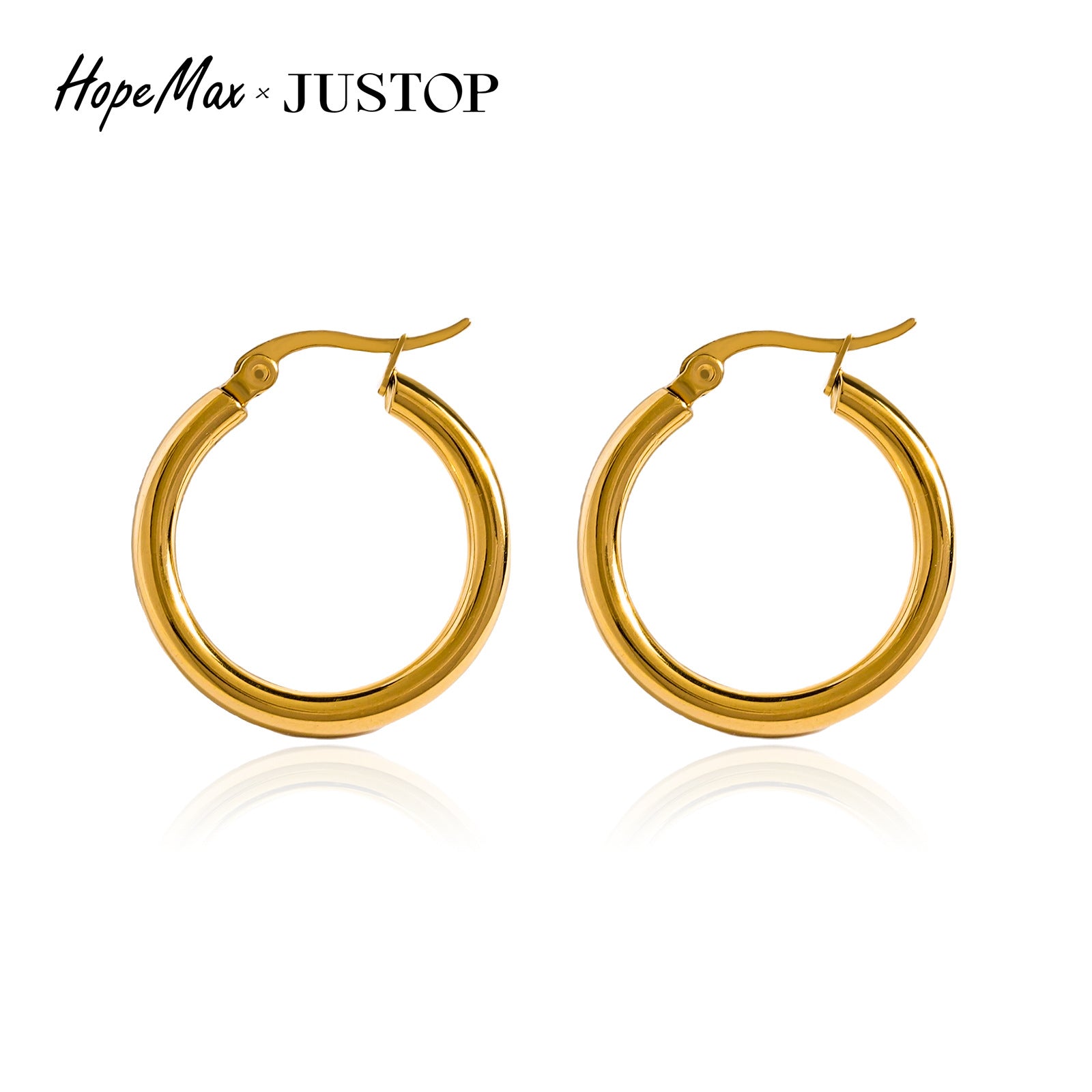 JUSTOP O-Ring Spiral Hoop Earrings - Premium Detail