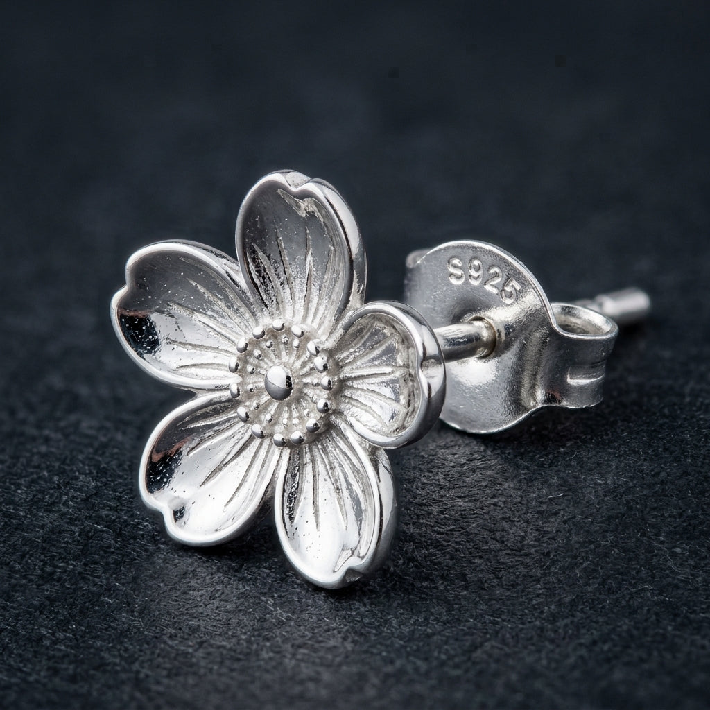 WCJ WCJ 999 Sterling Silver Five-Petal Flowe - Macro Detail