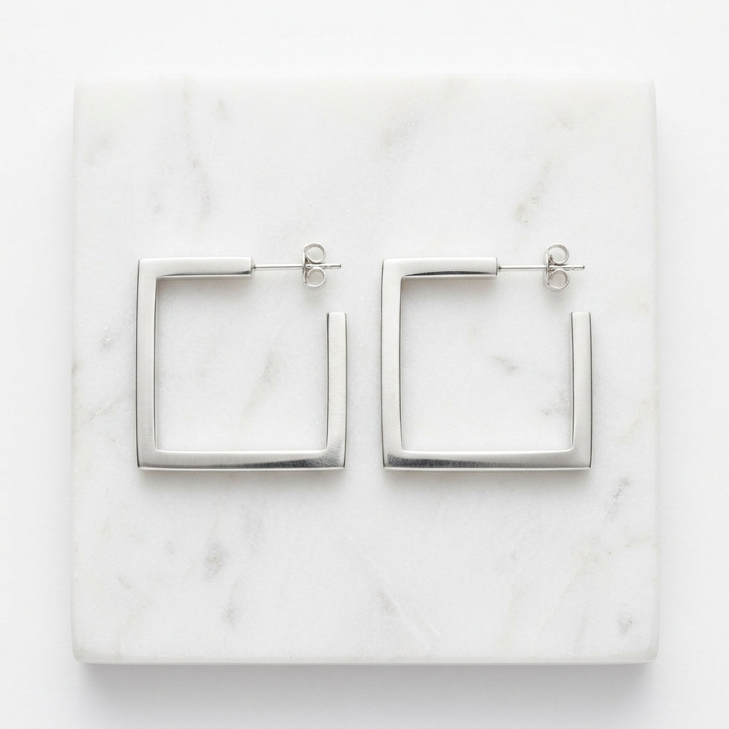 WCJ WCJ Geometric Metal Hoop Earrings Set - Lifestyle Shot