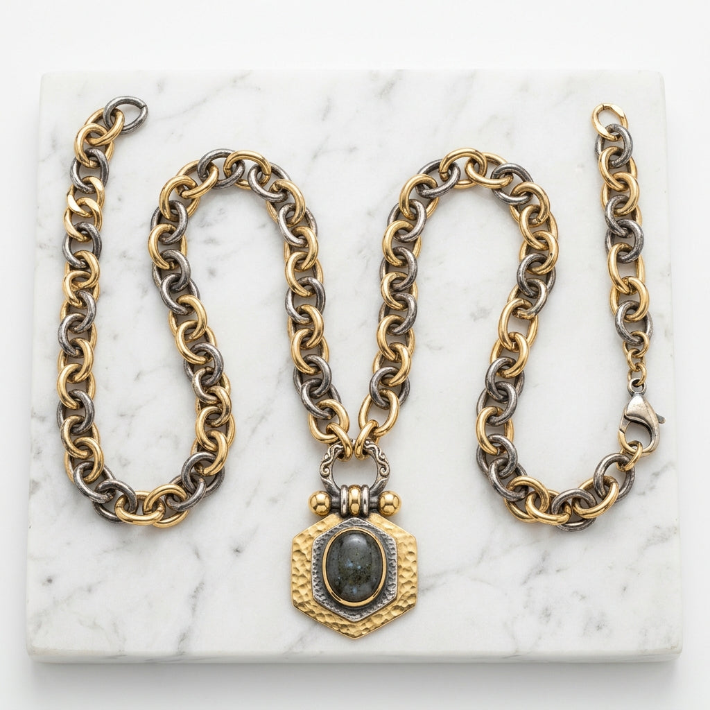 WCJ WCJ Chunky Chain Long Pendant Necklace - Lifestyle Shot