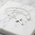 WCJ Starry Night Italian Shimmer Chain Necklace on white marble table