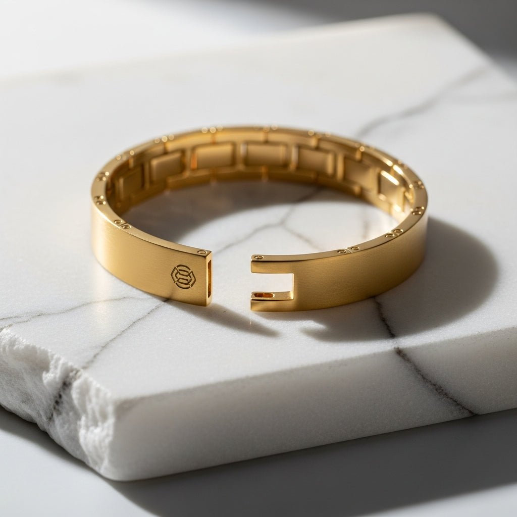 WCJ 18K Gold Plated Stainless Steel Dainty Water Wave Link Bracelet