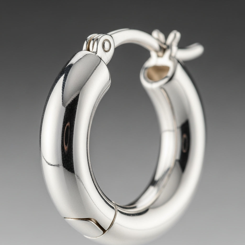 WCJ S925 Sterling Silver Minimalist Celestial Star Charm Hoop Earrings