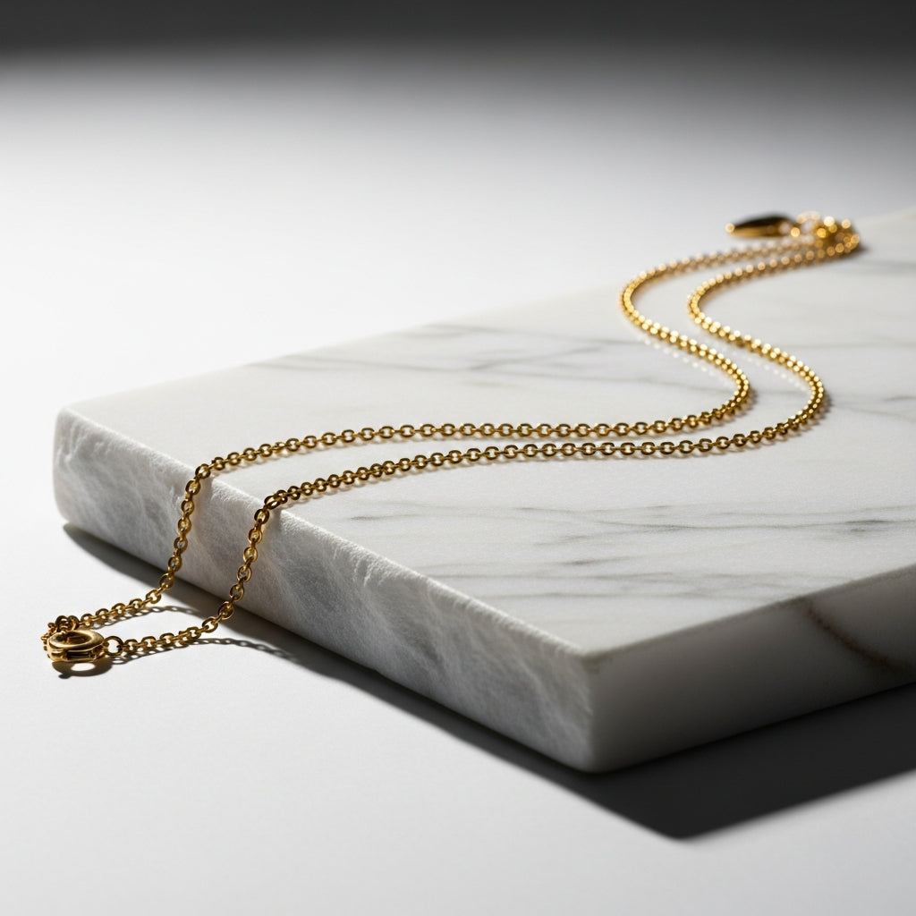 WCJ 18K Gold Plated Stainless Steel Adjustable Box Chain Layering Necklace