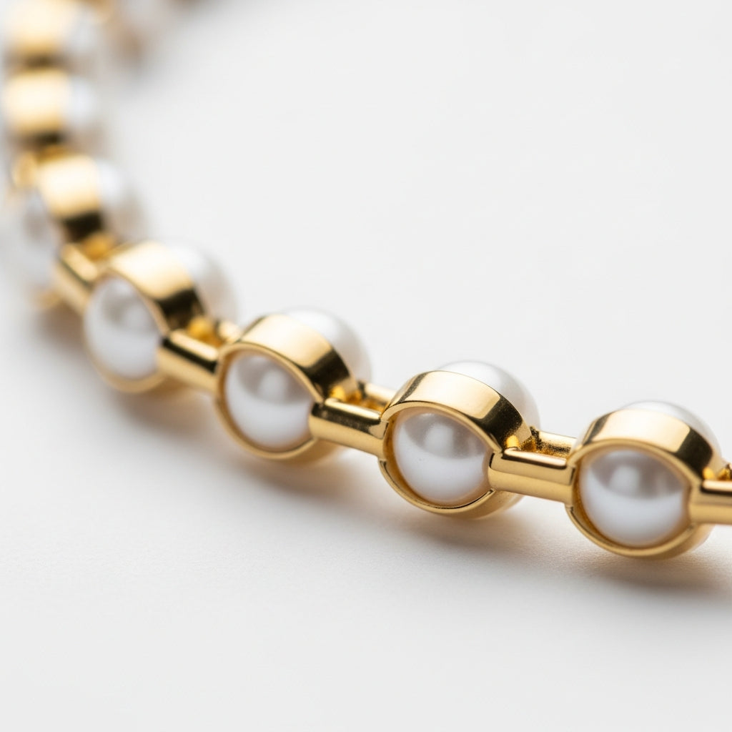 WCJ 18K Gold Plated Natural Freshwater Pearl Delicate Chain Necklace