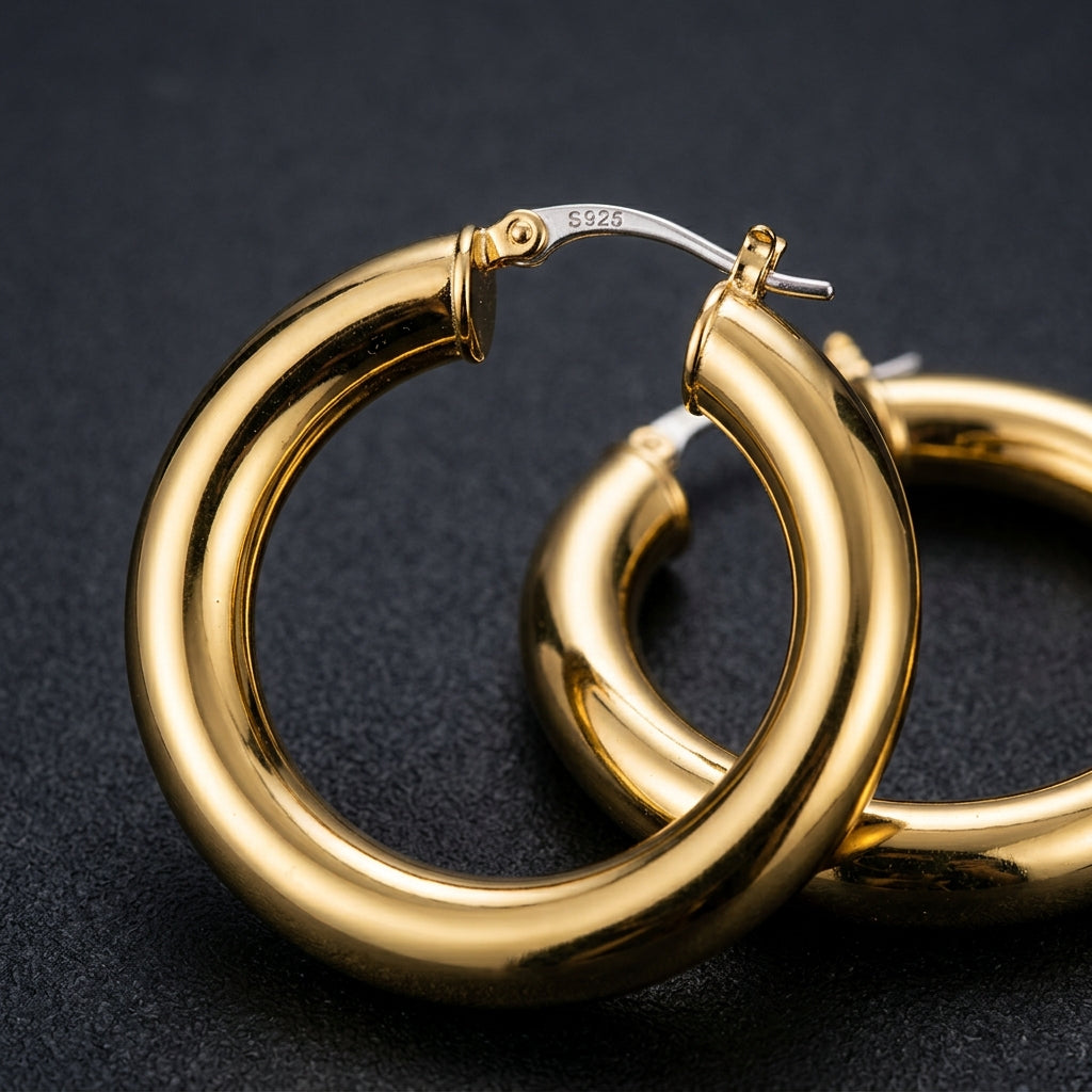 hoop earrings p3 detail - AI Generated Editorial
